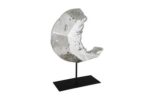 Phillips Collection Cast Eroded Wood Circle on Stand Silver Leaf Assorted Tabletop