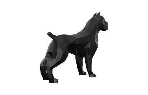 Phillips Collection Pitbull Facet Sculpture Matte Black Accent