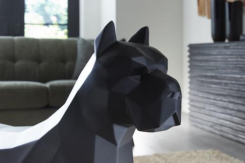 Phillips Collection Pitbull Facet Sculpture Matte Black Accent