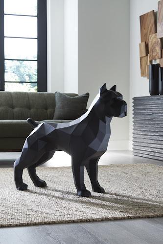 Phillips Collection Pitbull Facet Sculpture Matte Black Accent