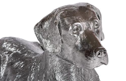 Phillips Collection Labrador, Laying Liquid Silver Accent