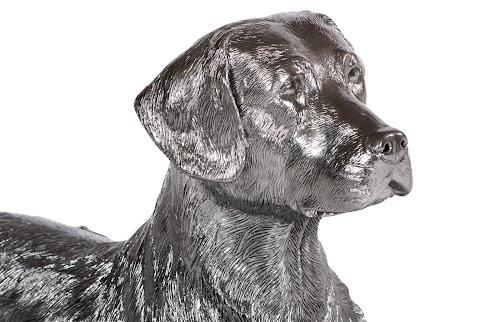 Phillips Collection Labrador, Laying Liquid Silver Accent