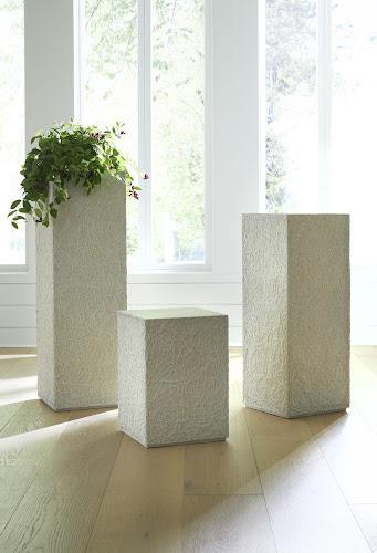 Phillips Collection String Theory Pedestal White Stone Small Accent