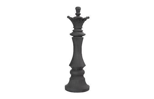 Phillips Collection Queen Chess Sculpture, Cast Stone Black Black Accent