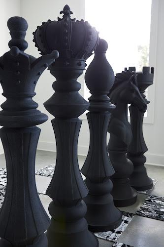 Phillips Collection Queen Chess Sculpture, Cast Stone Black Black Accent