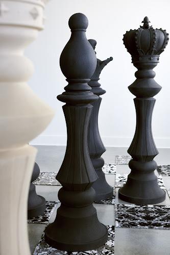 Phillips Collection Queen Chess Sculpture, Cast Stone Black Black Accent