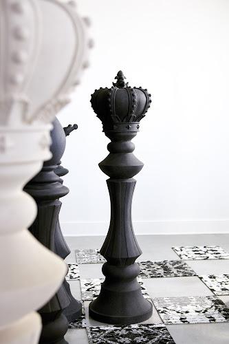 Phillips Collection Queen Chess Sculpture, Cast Stone Black Black Accent