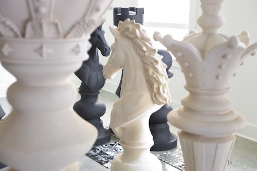 Phillips Collection Queen Chess Sculpture, Cast Stone Black Black Accent