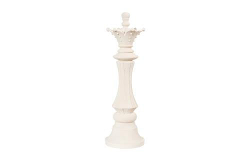 Phillips Collection Queen Chess Sculpture, Cast Stone White White Accent