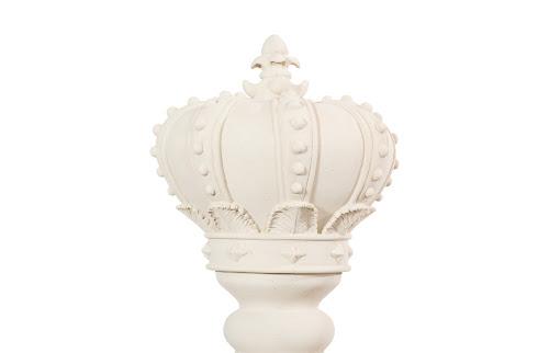 Phillips Collection King Chess Sculpture, Cast Stone White White Accent