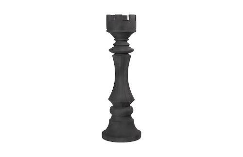 Phillips Collection Rook Chess Sculpture Cast Stone Black Accent