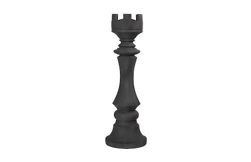 Phillips Collection Rook Chess Sculpture Cast Stone Black Accent