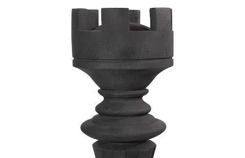 Phillips Collection Rook Chess Sculpture Cast Stone Black Accent