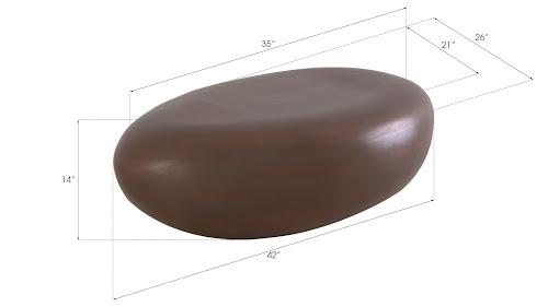 Phillips Collection River Stone , Bronze, Small Brown Coffee Table