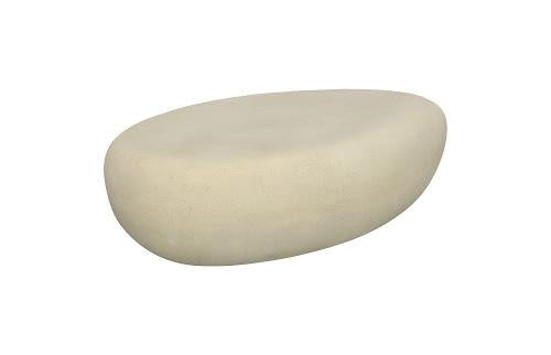 Phillips Collection River Stone , Roman Stone, Small Off White Coffee Table