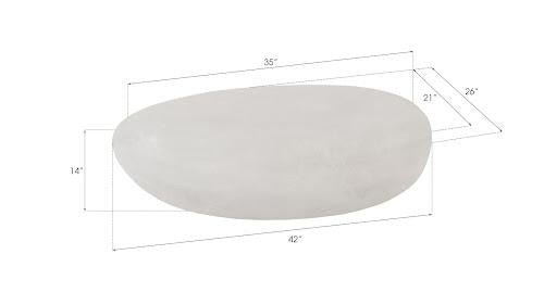 Phillips Collection River Stone , Roman Stone, Small Off White Coffee Table