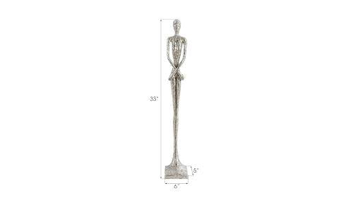 Phillips Collection Lottie Sculpture Small Resin Silver Leaf Accent