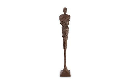 Phillips Collection Tall Chiseled Male Sculpture Resin Bronze Finish Accent