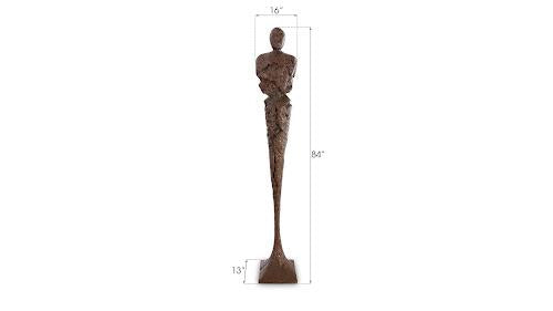 Phillips Collection Tall Chiseled Male Sculpture Resin Bronze Finish Accent