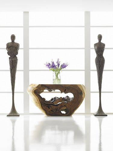 Phillips Collection Tall Chiseled Female Sculpture Resin Bronze Finish Accent