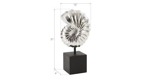 Phillips Collection Nautilus Shell on Base Silver Leaf Tabletop