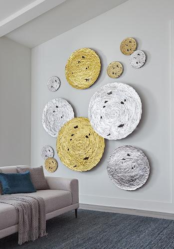 Phillips Collection Molten Wall Disc Medium Silver Leaf Accent