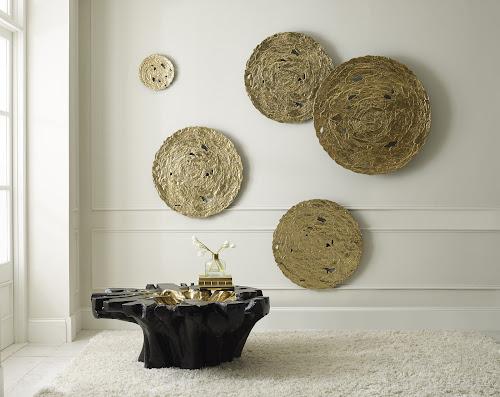 Phillips Collection Molten Wall Disc Medium Gold Leaf Accent