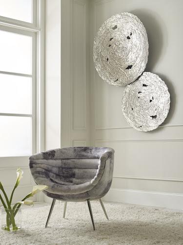 Phillips Collection Molten Wall Disc Large Silver Leaf Accent