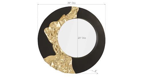 Phillips Collection Mercury Black Gold Leaf Mirror