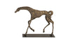 Phillips Collection Prancing Horse Sculpture On Black Metal Base Resin Bronze Finish Accent