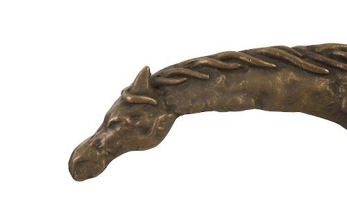 Phillips Collection Prancing Horse Sculpture on Black Metal Base Resin Bronze Finish Accent