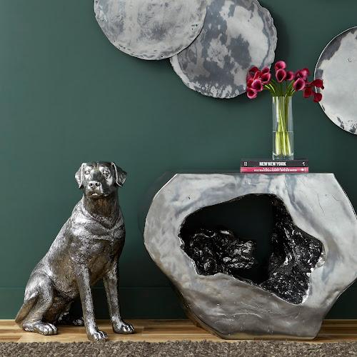 Phillips Collection Labrador, Sitting Liquid Silver Accent