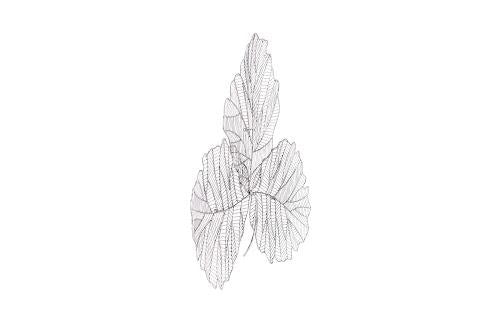 Phillips Collection Tri Leaf Wall Art Medium Metal Silver/Black Accent