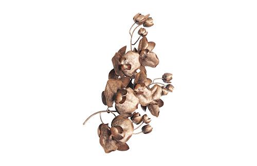 Phillips Collection Orchid Sprig Wall Art Medium Metal Copper/Black Accent