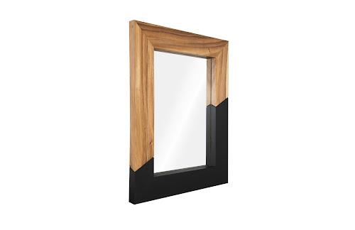 Phillips Collection Geometry Wood NaturalBlack Mirror