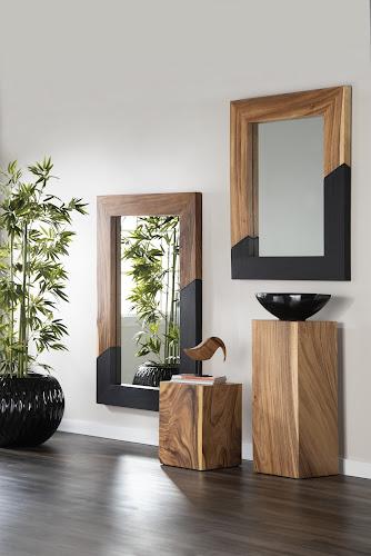 Phillips Collection Geometry Wood NaturalBlack Mirror