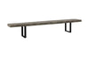 Phillips Collection Origins Straight Edge Gray Stone Satin Black Legs Bench