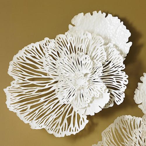 Phillips Collection Flower Wall Art Medium White Metal Accent