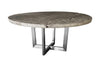 Phillips Collection Chuleta Round  On Stainless Steel Base Gray Stone Dining Table