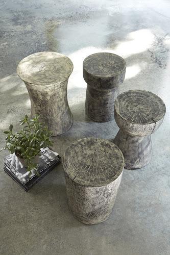 Phillips Collection Stump Gray Stone Stool