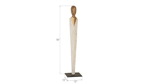 Phillips Collection Vested Female Sculpture Small Chamcha Natural White Gold Accent