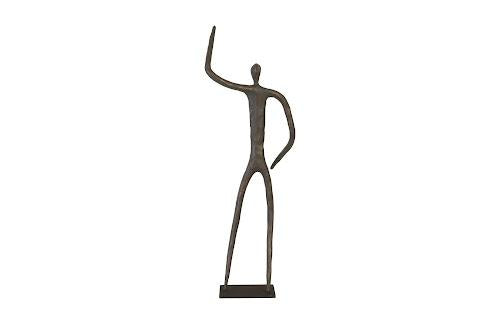 Phillips Collection Abstract Figure on Metal Base Bronze Finish Arm Up Accent