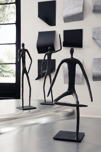 Phillips Collection Abstract Figure on Metal Base Bronze Finish Leg Folded Accent