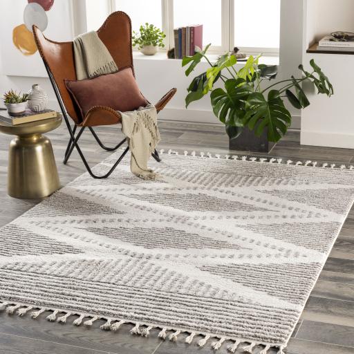 Surya Alhambra AHB-2302 Cream Light Gray 6'7" x 9' Rug