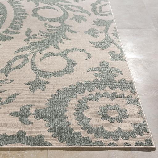 Surya Alfresco ALF-9614 Dusty Sage Light Beige 2'5" x 4'5" Rug