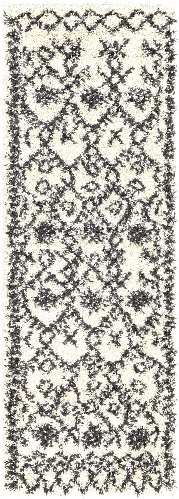 Surya Beni Shag BSH-2306 Black Cream 5'3" x 7' Rug