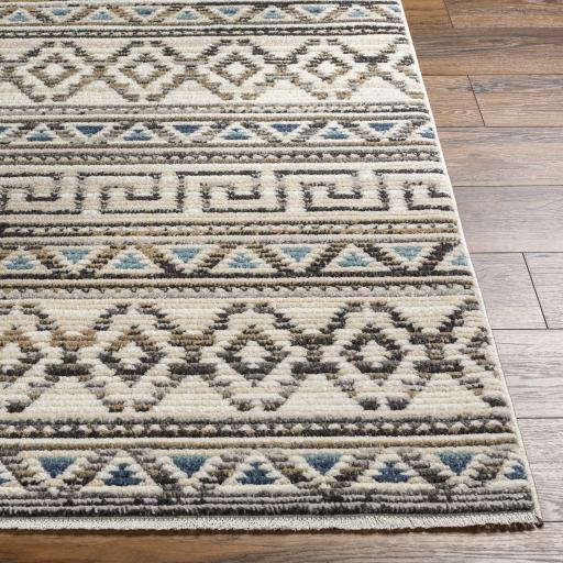 Surya Calico CAC-2301 Aqua Black 2'7" x 7'7" Rug