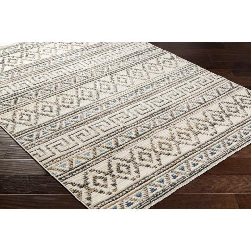 Surya Calico CAC-2301 Aqua Black 2'7" x 7'7" Rug