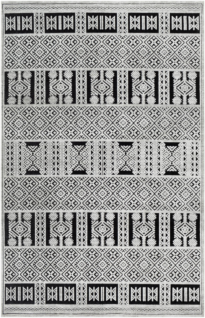 Surya Dantel DTL-2304 Black Medium Gray 5'3" x 7'3" Rug