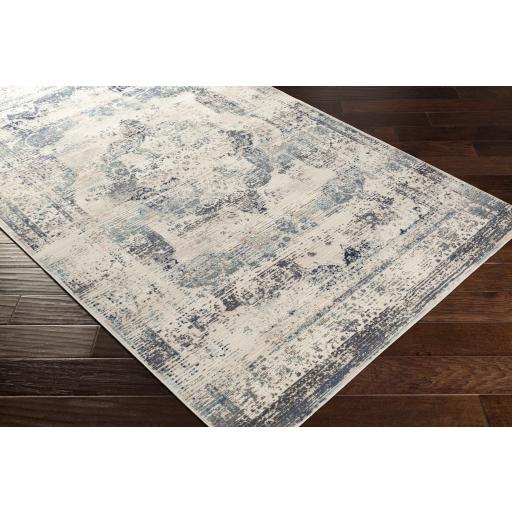 Surya Dublin DUB-2304 Aqua Black 2'7" x 10'2" Rug